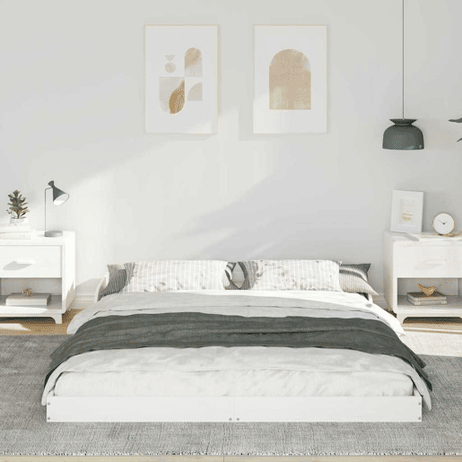 Estrutura De Cama De Casal Simple - Branco 160 x 220 cm Estrutura De Cama De Casal Simple - Branco 160 x 220 cm