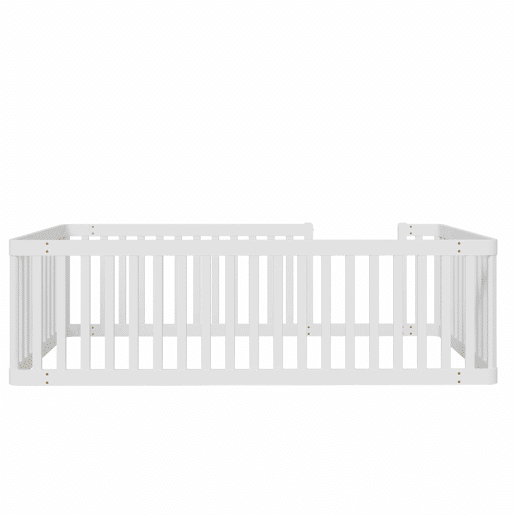 Estrutura de cama em madeira 90x200 - com grade de segurança - branca