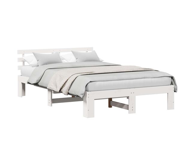 Estructura de cama doble matrimonial - 140 x 190 cm madera de pino macizo