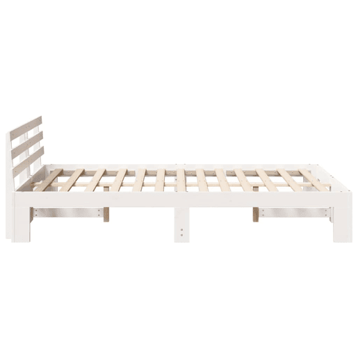 Estrutura da Cama de casal simple com cabeceira Branco 140 x 190 cm Estrutura da Cama de casal simple com cabeceira Branco 140 x 190 cm