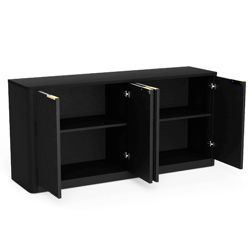 Balcão Aparador com Design Ondulado e Portas Balcão Aparador com Design Ondulado e Portas