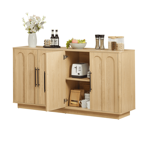 Aparador com Design de Arco e Fecho Suave Aparador com Design de Arco e Fecho Suave