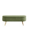 Banco com arrumação de 110 cm - moderno, estofado em chenille, com compartimento para sapatos e multifuncional para o quarto, hall de entrada ou sala de estar - verde