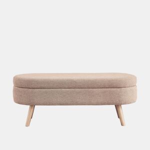 Banco com arrumação de 110 cm - banco moderno com espaço de arrumação e estofo em chenille, ideal para trocar de sapatos - rosa