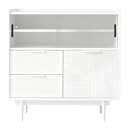 Armário Buffet com Fita LED e Porta de Vidro para Banheiro Armário Buffet com Fita LED e Porta de Vidro para Banheiro