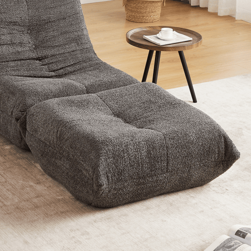 Pufe para sofá - Sem dimensões - Chenille, estilo Togo, banco para sapatos - Cinzento Pufe para sofá - Sem dimensões - Chenille, estilo Togo, banco para sapatos - Cinzento