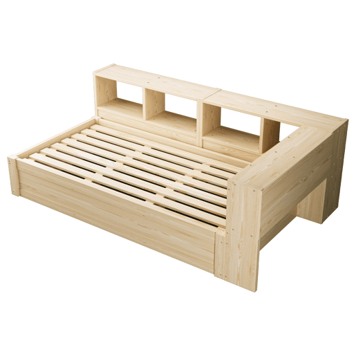Sofá-cama 90 × 200 cm - Com tomada europeia, vários compartimentos, LED multicolorido, mecanismo hidráulico, cama multifuncional em madeira maciça - Madeira natural Sofá-cama 90 × 200 cm - Com tomada europeia, vários compartimentos, LED multicolorido, mecanismo hidráulico, cama multifuncional em madeira maciça - Madeira natural