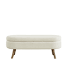 Banco com arrumação de 110 cm - banco moderno com arrumação estofado em chenille, ideal para trocar de sapatos, para o quarto, a entrada e a sala - Bege