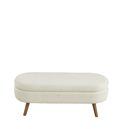 Banco com arrumação de 110 cm - banco moderno com arrumação estofado em chenille, ideal para trocar de sapatos, para o quarto, a entrada e a sala - Bege