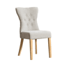 Cadeiras de jantar modernas (2 unidades) - estofadas em chenille, estrutura e pernas em madeira maciça, design com rebites - cinza