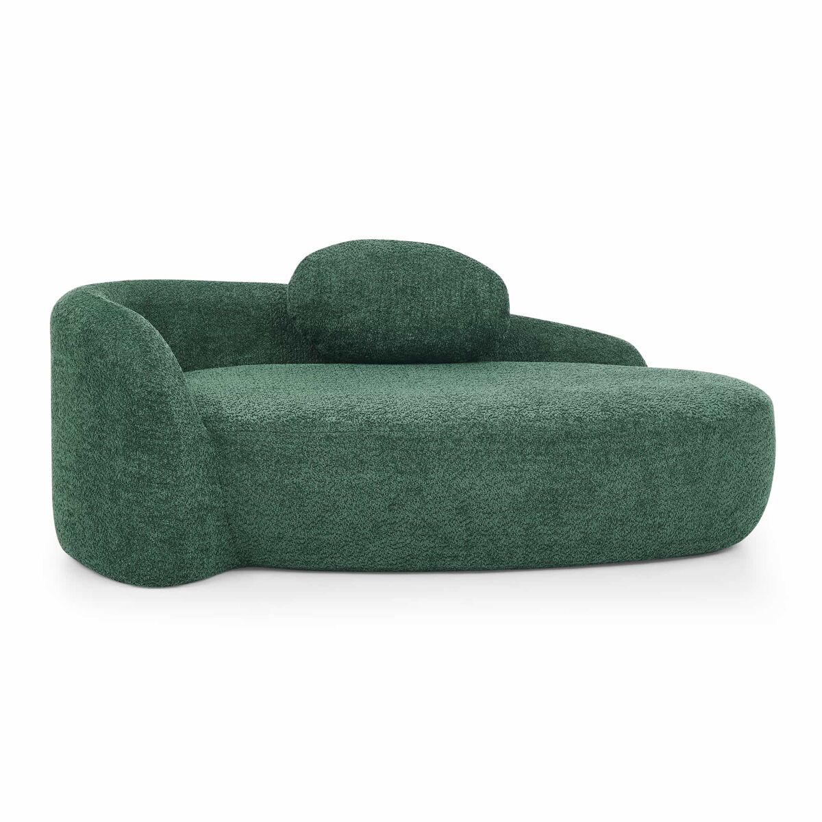 sofa de teddy fleece minimalista - diseno redondeado tapizado suave con cojines ideal para salon dormitorio y estudio - verde