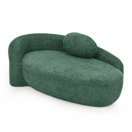 Sofá minimalista em tecido Teddy Fleece - Design arredondado, estofo macio com almofadas, ideal para a sala de estar, quarto e escritório - Verde Sofá minimalista em tecido Teddy Fleece - Design arredondado, estofo macio com almofadas, ideal para a sala de estar, quarto e escritório - Verde