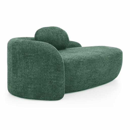 Sofá minimalista em tecido Teddy Fleece - Design arredondado, estofo macio com almofadas, ideal para a sala de estar, quarto e escritório - Verde Sofá minimalista em tecido Teddy Fleece - Design arredondado, estofo macio com almofadas, ideal para a sala de estar, quarto e escritório - Verde