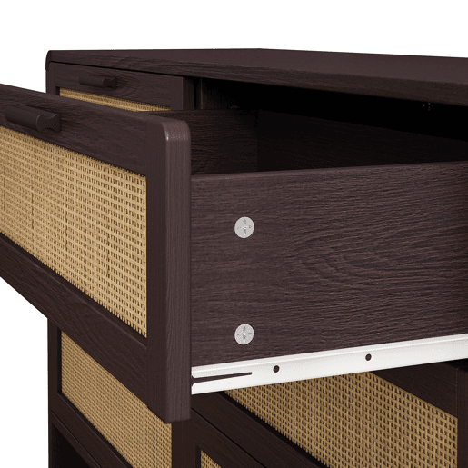 Cômoda de Canto, Gavetas Rattan em Arco