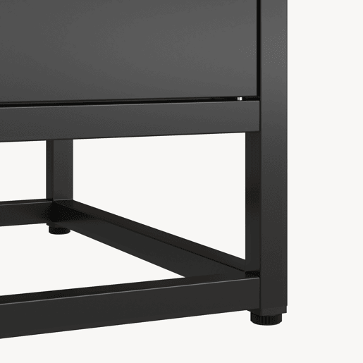 Estante com compartimento Hailuoto 80x40x180 cm aço preto mate en.casa