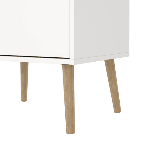 Estante Tajo com 2 gavetas e 1 porta, cor branco e carvalho patinado, 51 x 40 x 172 cm Estante Tajo com 2 gavetas e 1 porta, cor branco e carvalho patinado, 51 x 40 x 172 cm