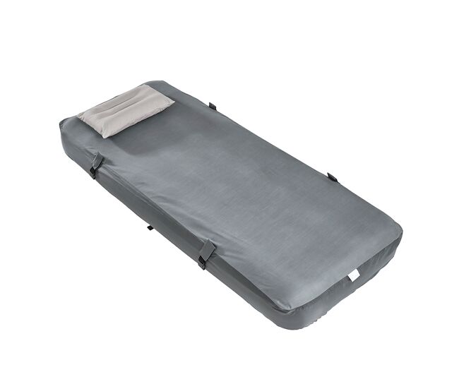 Sobuy | tumbona de playa gris con almohada integrada | colchón inflable plegable para exteriores | almohadón de camping de pes para viaje | 191×76×22 cm | ogs32-ii-hg-p01