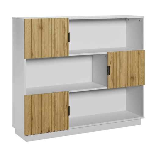 Estante de livros Verhundar com 3 portas 102x120x30 cm Branco Madeira en.casa Estante de livros Verhundar com 3 portas 102x120x30 cm Branco Madeira en.casa
