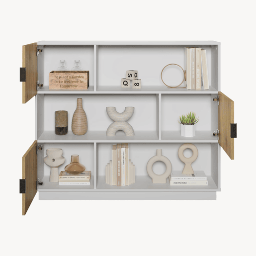 Estante de livros Verhundar com 3 portas 102x120x30 cm Branco Madeira en.casa Estante de livros Verhundar com 3 portas 102x120x30 cm Branco Madeira en.casa