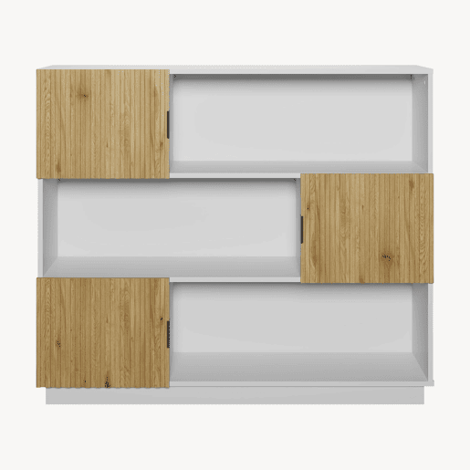 Estante de livros Verhundar com 3 portas 102x120x30 cm Branco Madeira en.casa Estante de livros Verhundar com 3 portas 102x120x30 cm Branco Madeira en.casa