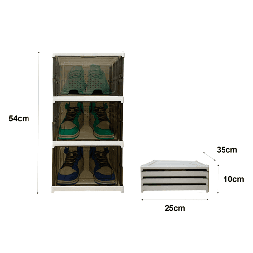 Sapateira Dobrável 3 Níveis 54x25x35 cm Nyana Home | Caixa de Sapatos | Organizador de Calçado