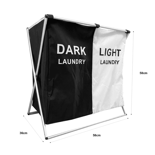 Cesto Roupa Suja 2 Compartimentos DobrĂ¡vel 58cm Nyana Home Cesto Roupa Suja 2 Compartimentos DobrĂ¡vel 58cm Nyana Home