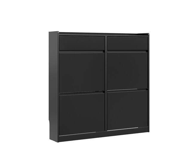 Sobuy armario scarpiera con 4 puertas y 2 fsr169-sch | negro | 98x19x95 cm | mdf