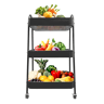 Carrinho Auxiliar Metálico 3 NÃveis com Rodas Nyana Home | 45x30x75cm