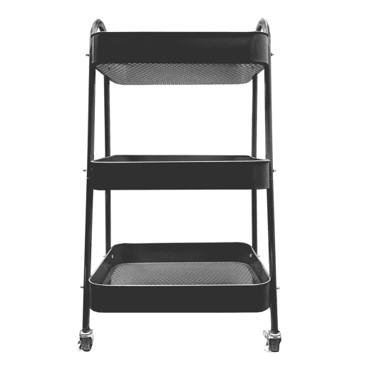 Carrinho Auxiliar Metálico 3 Níveis com Rodas Nyana Home | 45x30x75cm