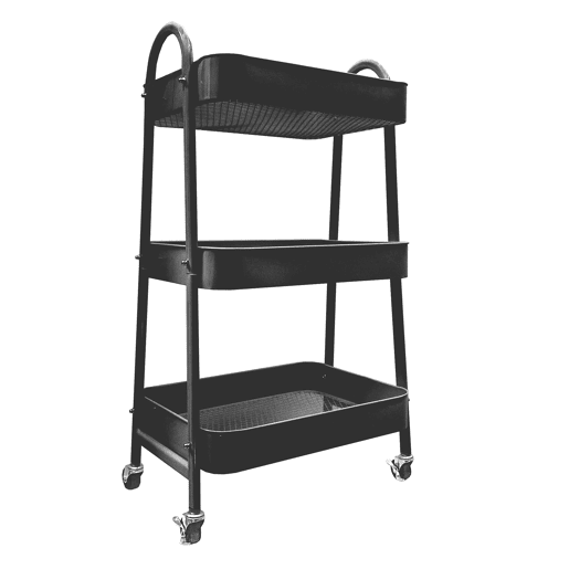 Carrinho Auxiliar Metálico 3 Níveis com Rodas Nyana Home | 45x30x75cm