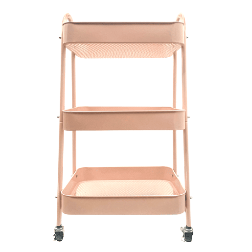 Carrinho Auxiliar Metálico 3 Níveis com Rodas Nyana Home | 45x30x75cm