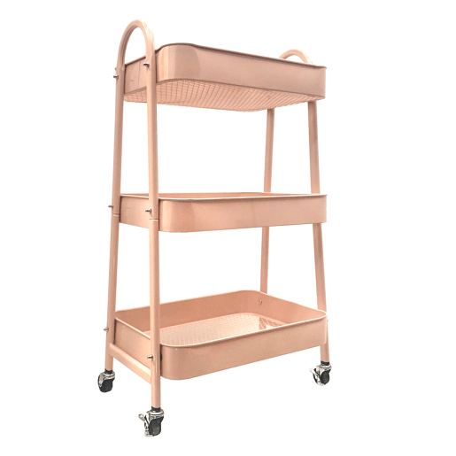 Carrinho Auxiliar Metálico 3 Níveis com Rodas Nyana Home | 45x30x75cm