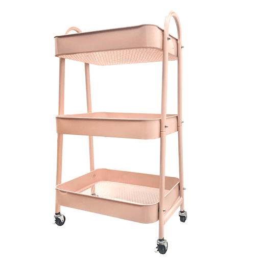 Carrinho Auxiliar Metálico 3 Níveis com Rodas Nyana Home | 45x30x75cm