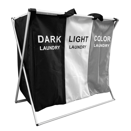 Cesto Roupa Suja 3 Compartimentos Dobrável 62cm Nyana Home