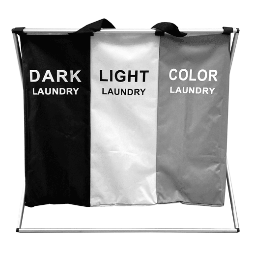 Cesto Roupa Suja 3 Compartimentos Dobrável 62cm Nyana Home