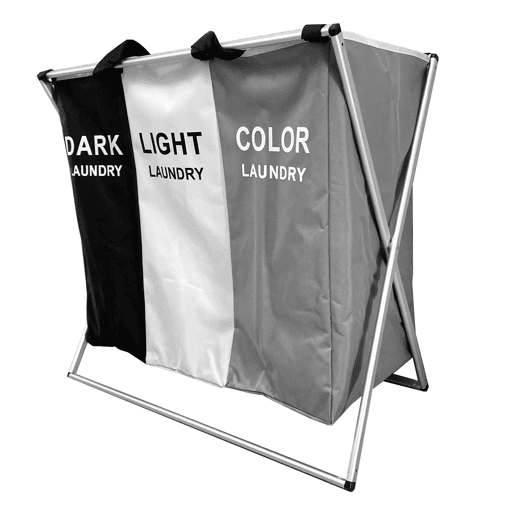 Cesto Roupa Suja 3 Compartimentos Dobrável 62cm Nyana Home