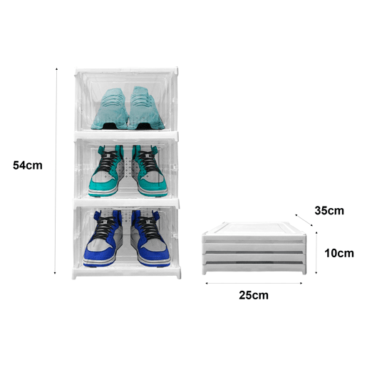 Sapateira Dobrável 3 Níveis 54x25x35 cm Nyana Home | Caixa de Sapatos | Organizador de Calçado