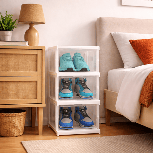 Sapateira Dobrável 3 Níveis 54x25x35 cm Nyana Home | Caixa de Sapatos | Organizador de Calçado