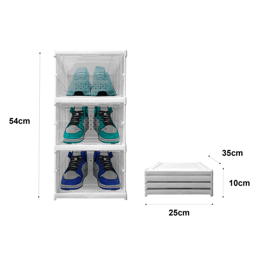 Sapateira Dobrável 3 Níveis 54x25x35 cm Nyana Home | Caixa de Sapatos | Organizador de Calçado