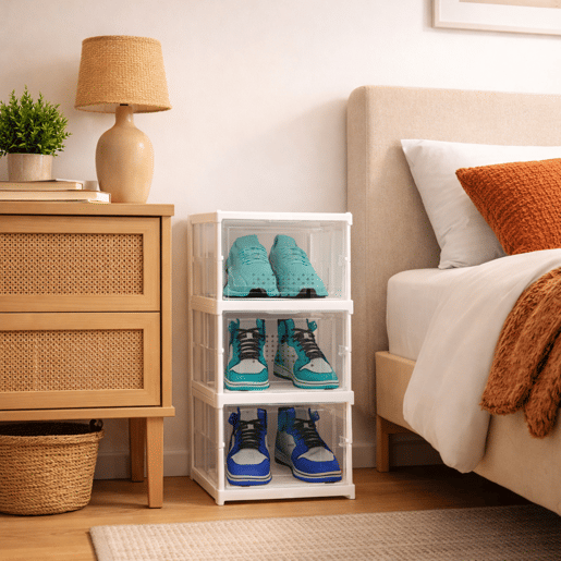 Sapateira Dobrável 3 Níveis 54x25x35 cm Nyana Home | Caixa de Sapatos | Organizador de Calçado