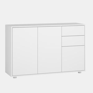 Cómoda Paarl com 2 gavetas e 3 portas 74x117x36cm Branco mate en.casa