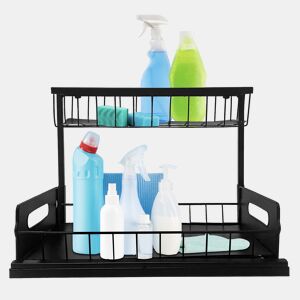 Organizador Sob Pia Metal 2 Níveis Extraível Preto Nyana Home
