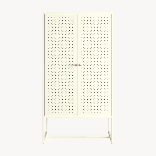 Armário de sala de estar Viitasaari 2 portas aço 150x80x40cm - Branco creme en.casa Armário de sala de estar Viitasaari 2 portas aço 150x80x40cm - Branco creme en.casa