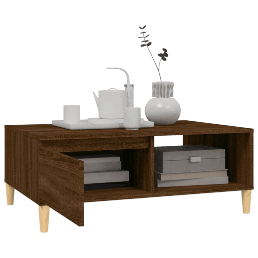 Mesa de Centro, Mesa baixa, 90x60x35 cm derivados madeira carvalho castanho