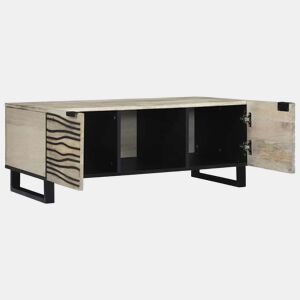 Mesa de Centro, Mesa baixa, Bege e Preto 100 x 54 x 40 cm