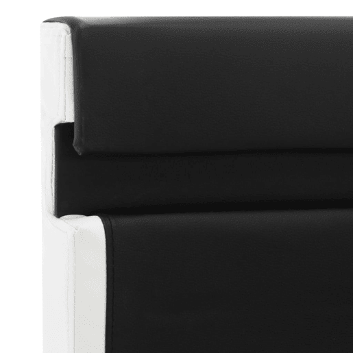 Estrutura de Cama de casal simple com LED 160x200 cm couro artificial preto Estrutura de Cama de casal simple com LED 160x200 cm couro artificial preto