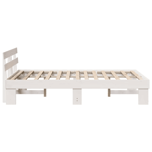 Estrutura da Cama de casal simple com cabeceira Branco 140 x 190 cm Estrutura da Cama de casal simple com cabeceira Branco 140 x 190 cm