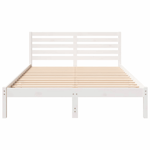 Estrutura da Cama de casal simple com cabeceira Branco 140 x 220 cm Estrutura da Cama de casal simple com cabeceira Branco 140 x 220 cm