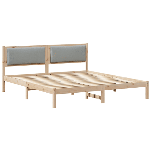 Estrutura da Cama de casal simple com cabeceira Cinzento-claro 180 x 200 cm Estrutura da Cama de casal simple com cabeceira Cinzento-claro 180 x 200 cm