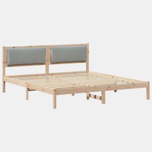 Estrutura da Cama de casal simple com cabeceira Cinzento-claro 180 x 200 cm